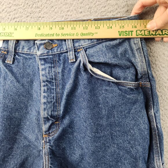 Wrangler Riggs Jeans Mens 34x32 Blue Workwear Carpenter FR Relaxed Faded Denim - Picture 3 of 16